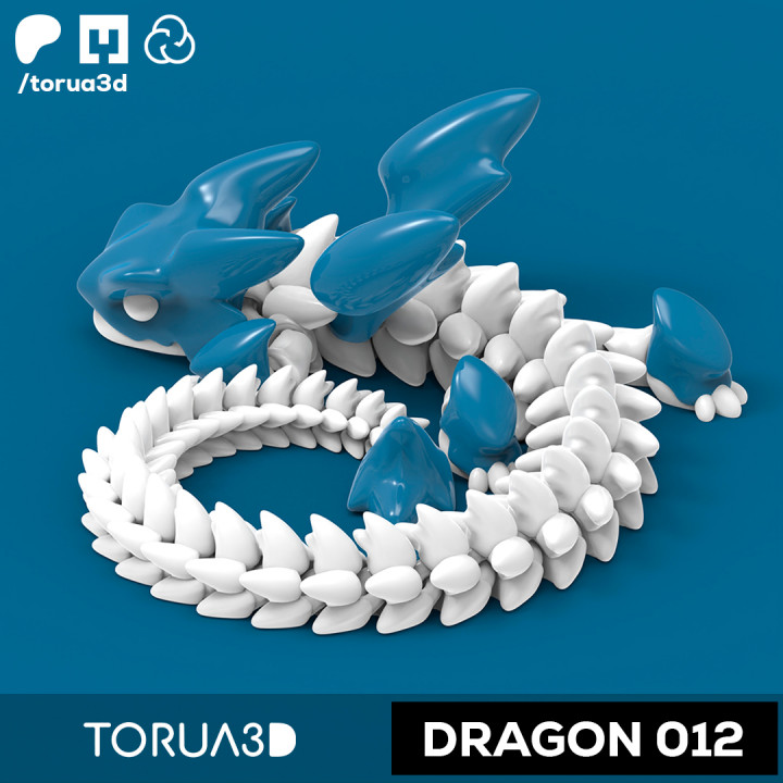 3D Printable Articulated Dragon 012 - File STL - No supports - Print in ...