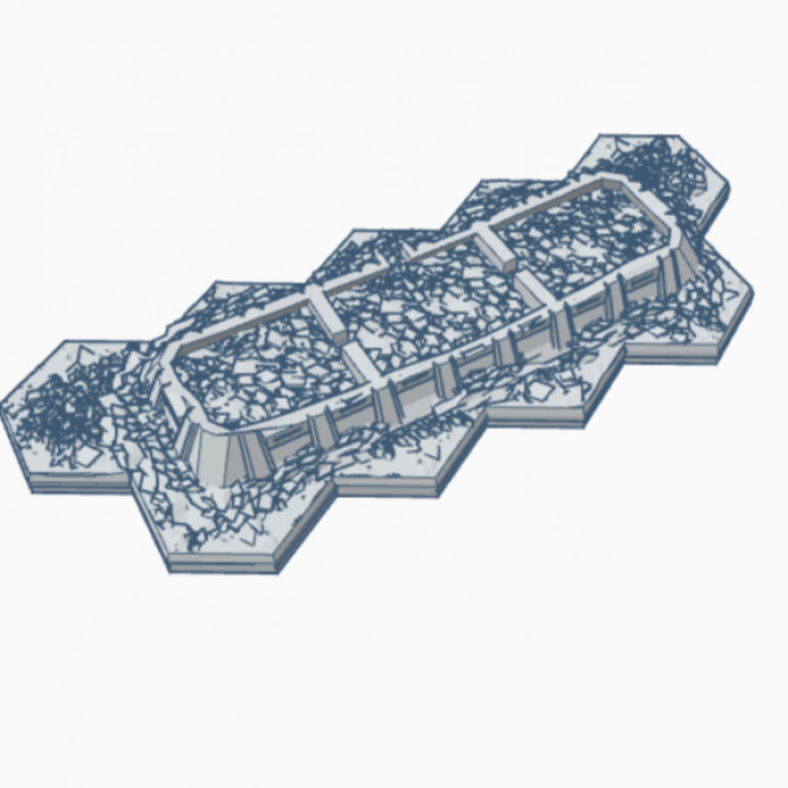 Destroyed Armored Military Bunker with Hex Base MilDHB005