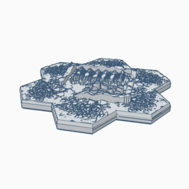 3D Printable Destroyed Power Station with Hex Base MilDHB018 by Wargame ...