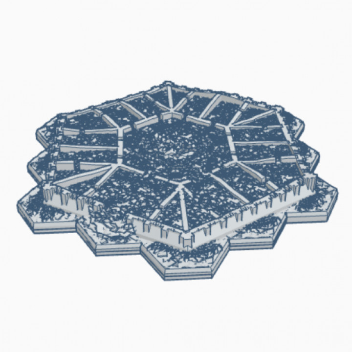 The Hexagon Destroyed Supreme Military HQ with Hex Base MilDHB022