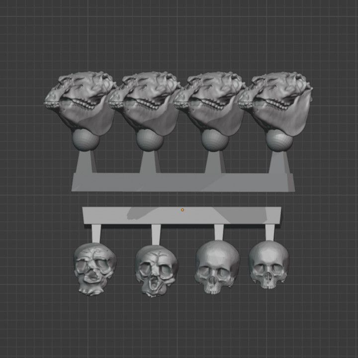 Skull Head Set - Human & Horses - FREE STLs!