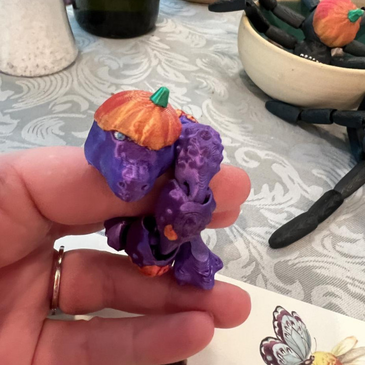 Flexi Pumpkin Dragon (Print In Place) image