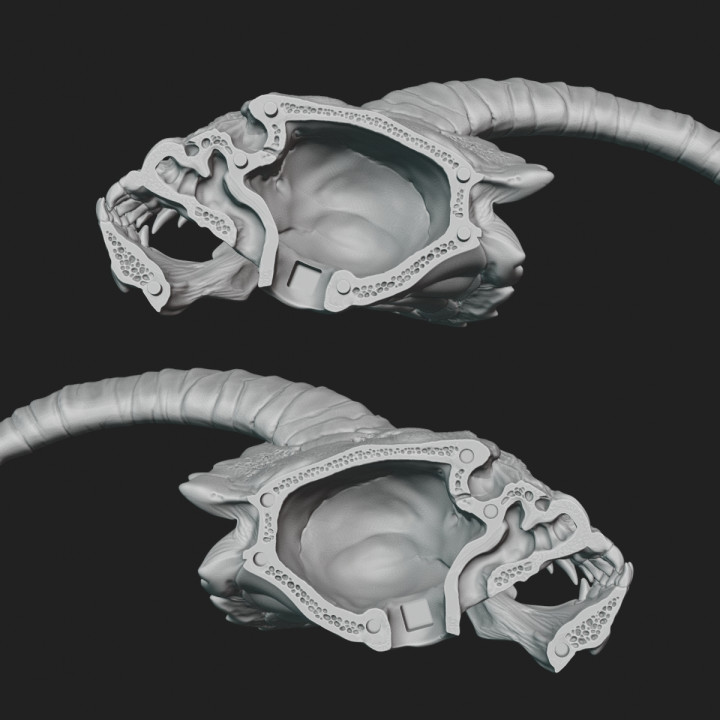 Demon Skull, two-part, openable