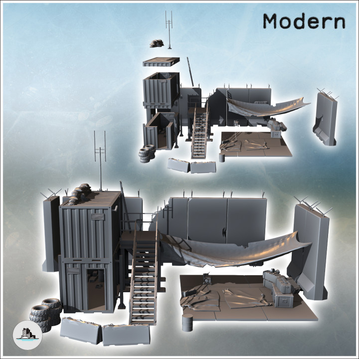 Vehicle repair center with container workshops and concrete walls (14) - Cold Era Modern Warfare Conflict World War 3 RPG  Post-apo WW3 WWIII image