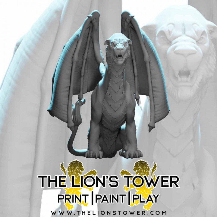 Liondrake Female 1 - large sized 32mm scale miniature