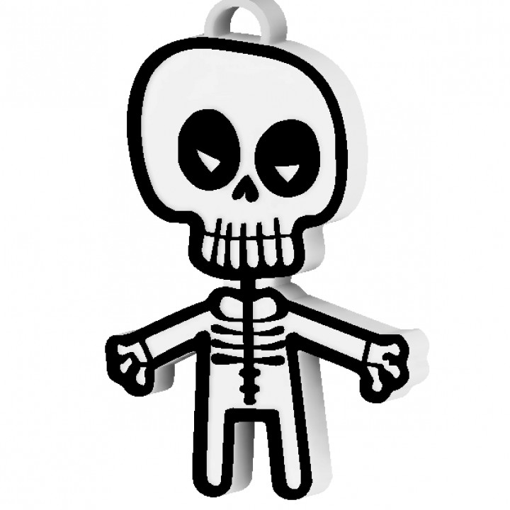 Whimsical Skull Keychain / EARRING / NECKLACE image