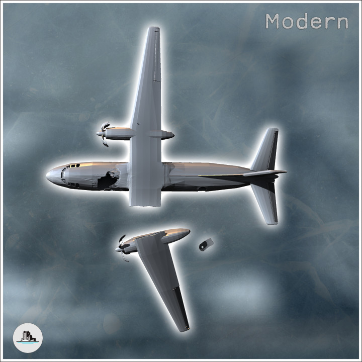 Modern twin-engine transport aircraft casing (2) - Cold Era Modern Warfare Conflict World War 3 RPG  Post-apo WW3 WWIII