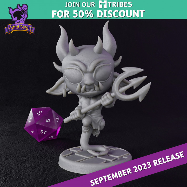 Chibi Forge Imp with Trident