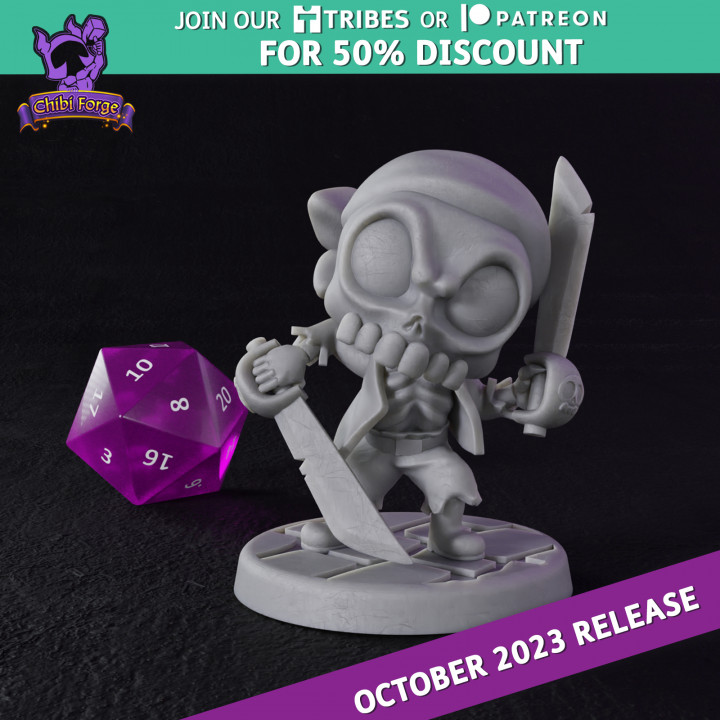 Chibi Forge Skeleton Mate with Sabres image