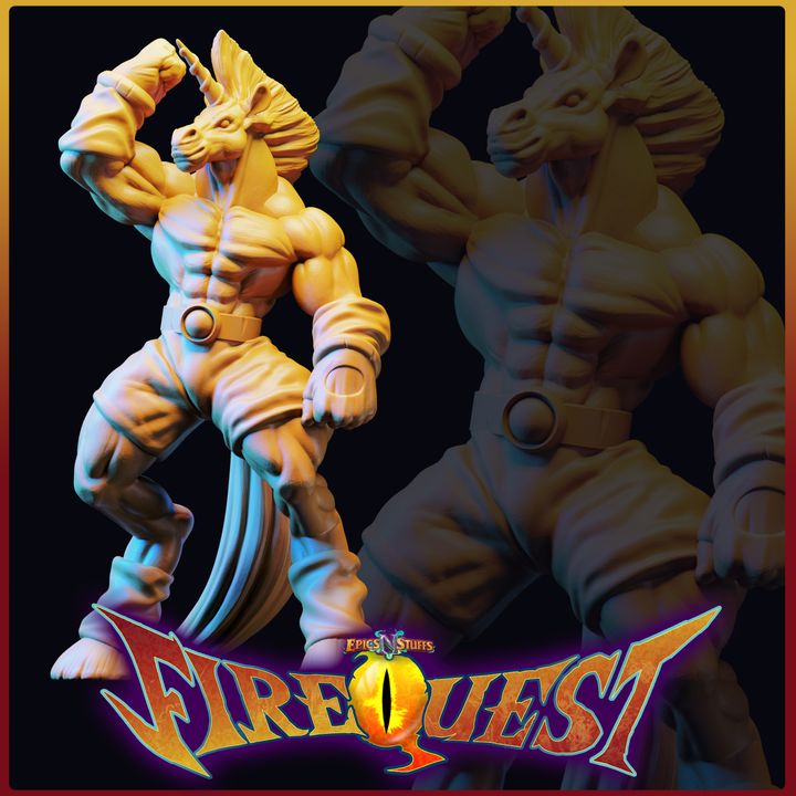 Rend, Fire Quest Miniature - Pre-Supported image