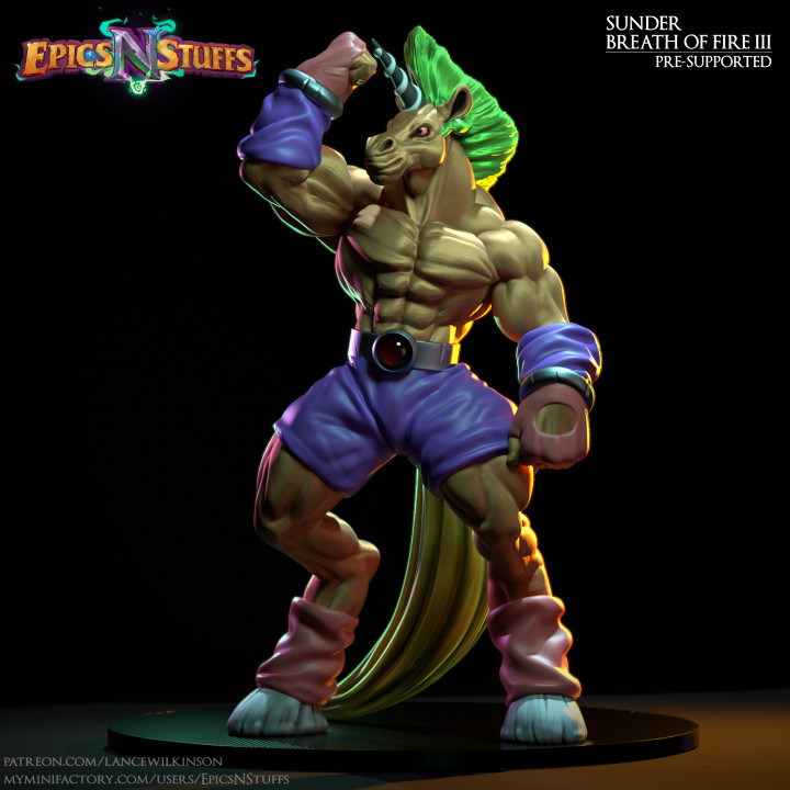 Sunder, Breath of Fire III Miniature, Pre-Supported image