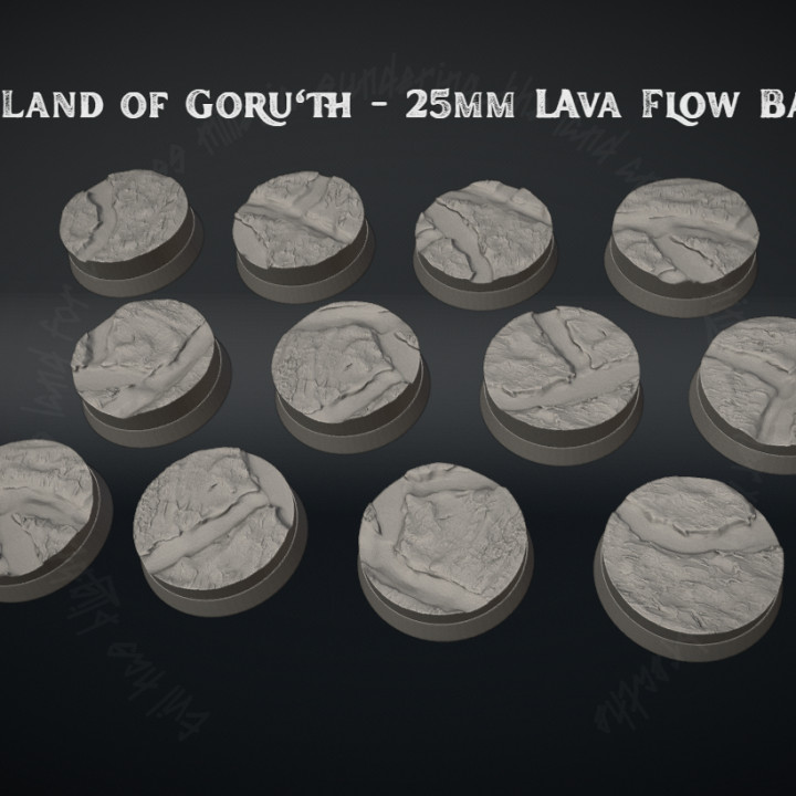 The Land of Goru'th - 25mm Lava Flow Bases image