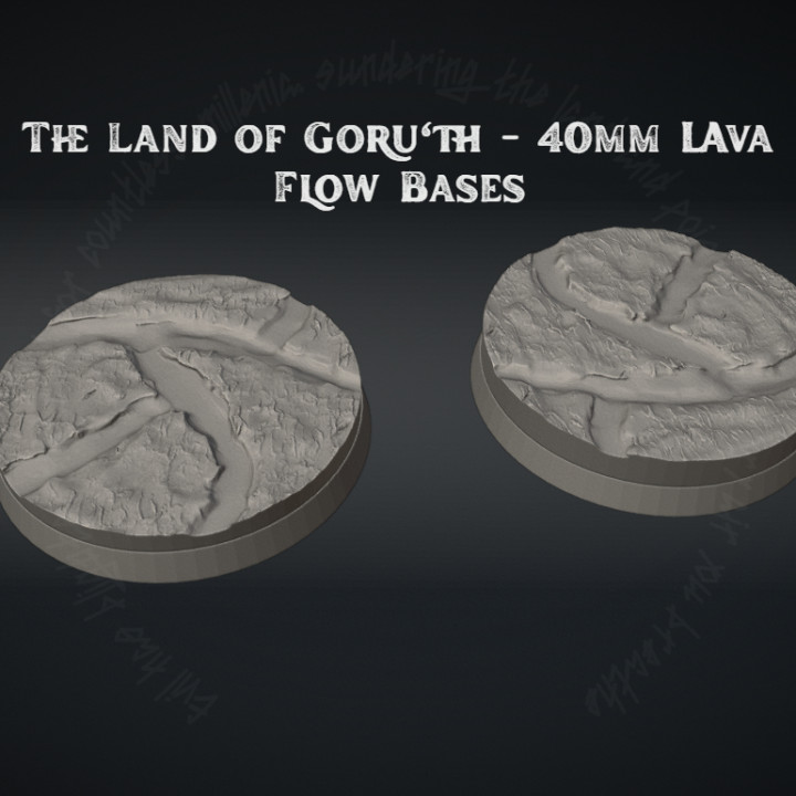 The Land of Goru'th - 40mm Lava Flow Bases