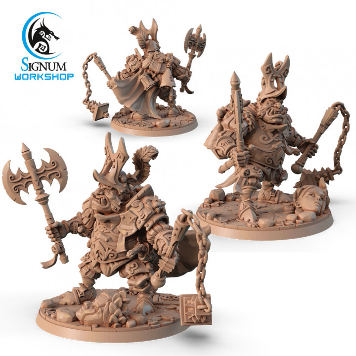 Ogre with chain, “Ironheads” heavy infantry