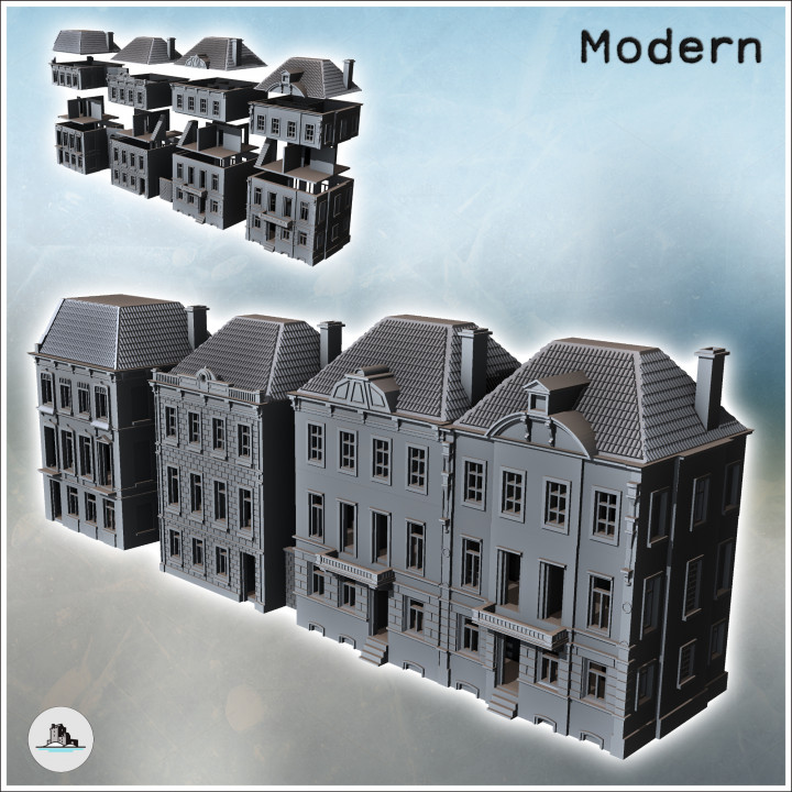 European House Set (Arnhem, Netherlands) (intact version) - Modern WW2 WW1 World War Diaroma Wargaming RPG Mini Hobby image
