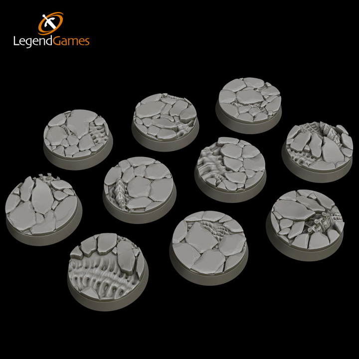 3D Printable LegendGames 25mm Round Tyranid Bases x10 by Legend Games