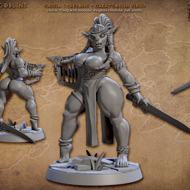 Cassia Lyresong - Greatgoblin Pinup (Bronzeclad Greatgoblin) image