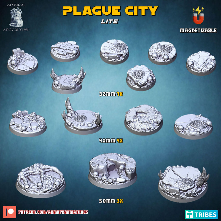 Plague City Bases Lite (Pre-supported) image