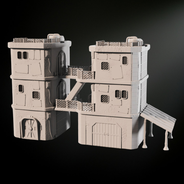 3D Printable Sci-Fi Suburb Building by WargamesCo