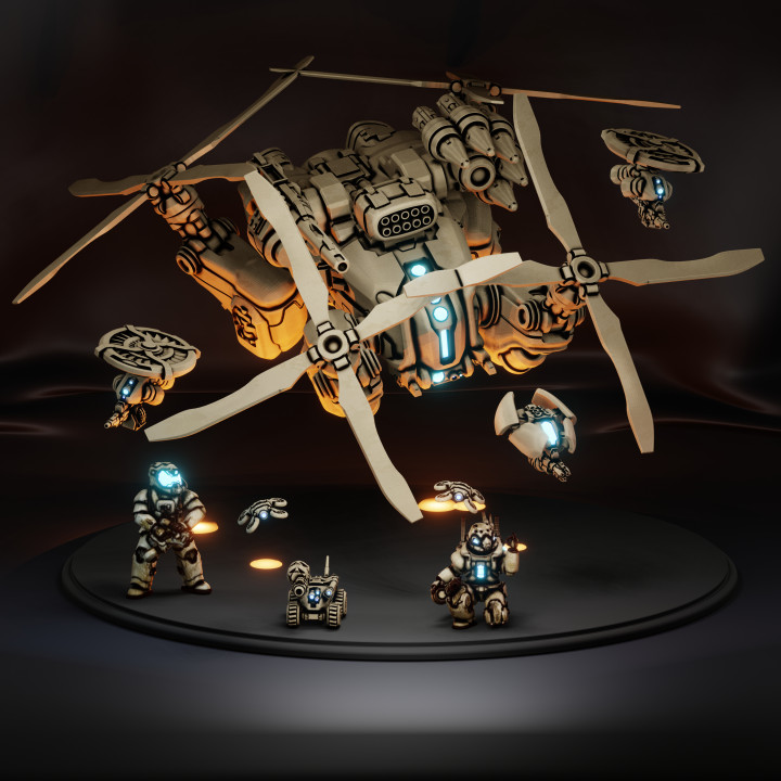 Crimson steel drone unit
