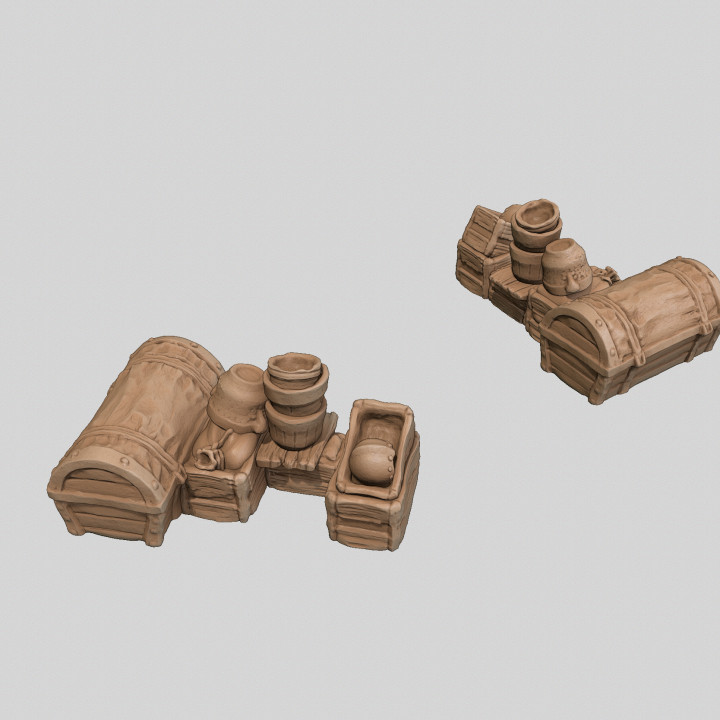 Scatter terrain, chest, crates