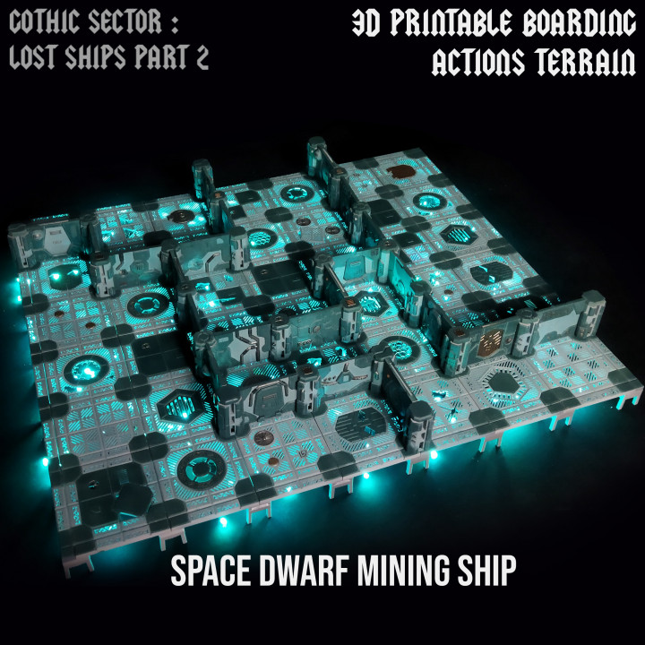 Space Dwarf Mining Ship - A boarding action terrain image