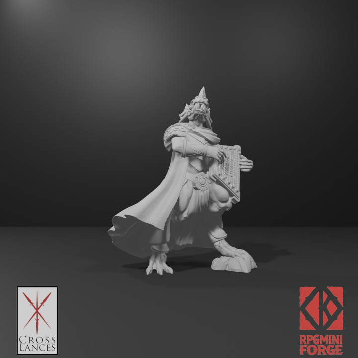 3d Printable Dragonman Bard Crosslances By Rpgminiforge