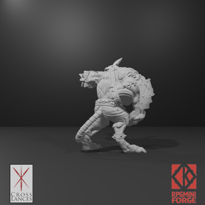 3d Printable Rat Ogre Crosslances By Rpgminiforge