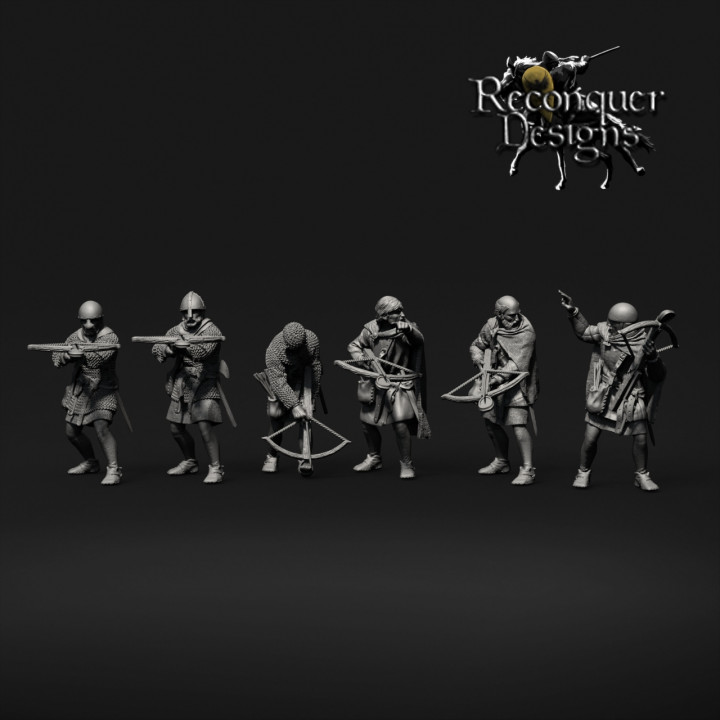 15mm 12-13th century Crossbowmen set A