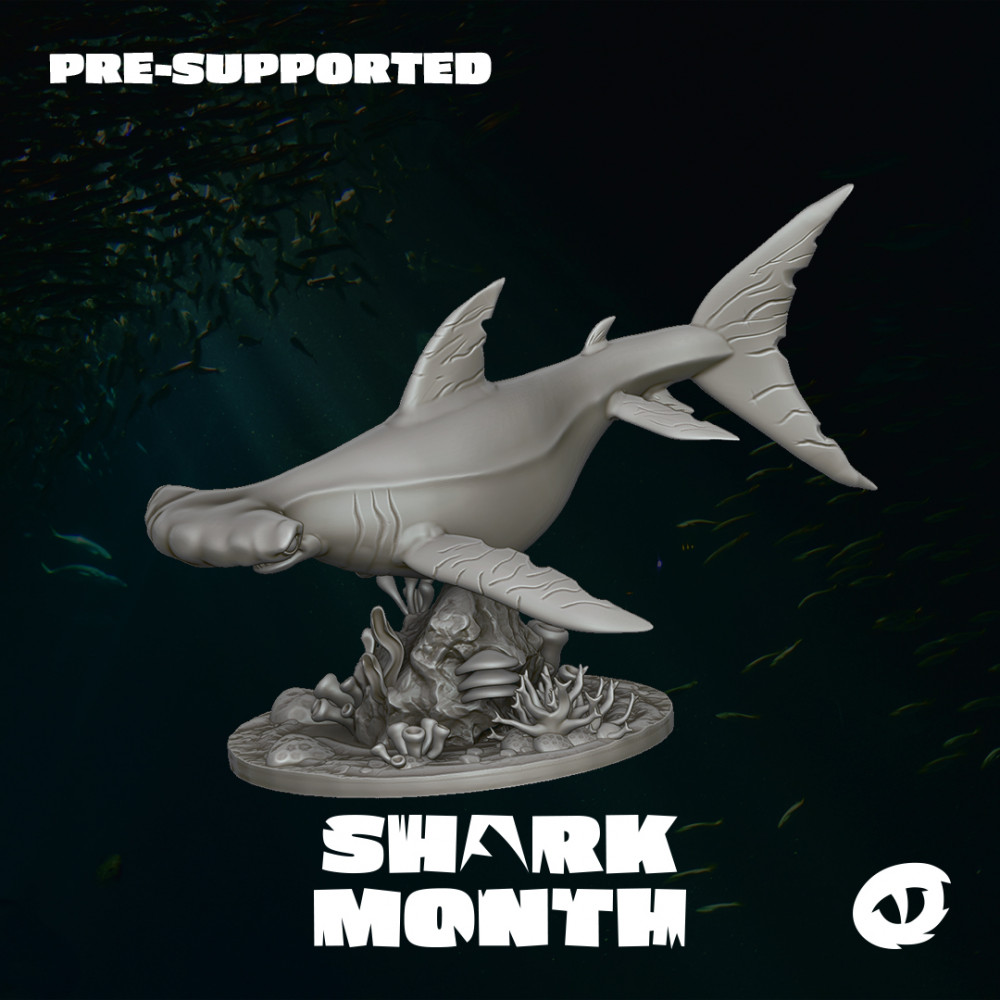 3D Printable Hammer Head Shark by Insight Miniatures