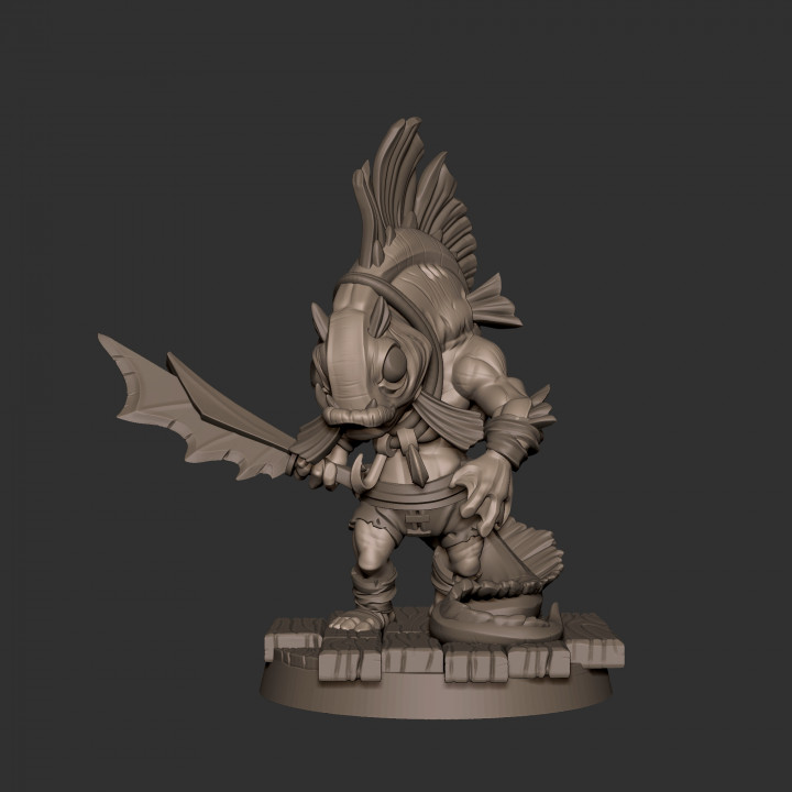 3D Printable Locathah Bandit (Sword) by Bite the Bullet