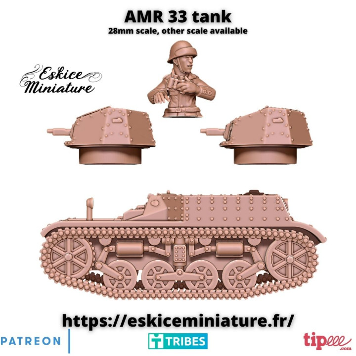 AMR33 tank with pilot - 28mm image