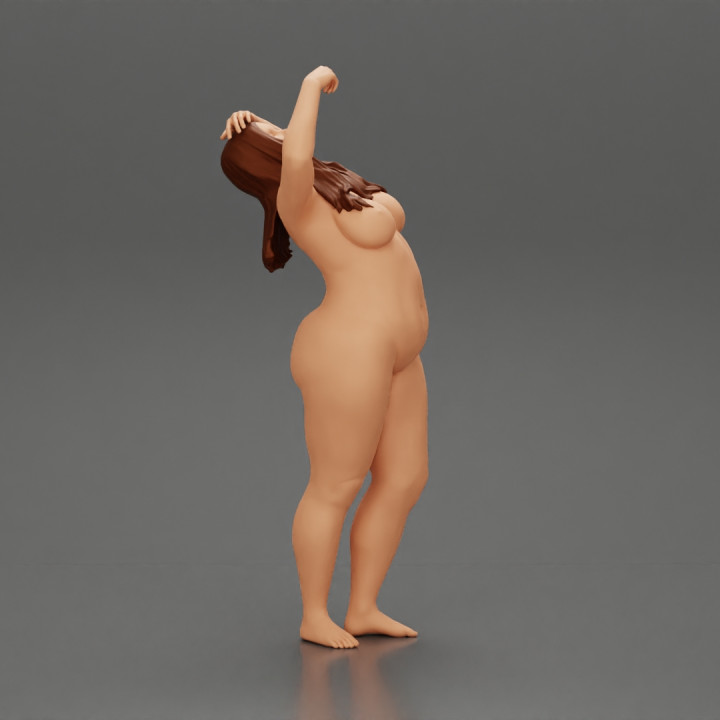 naked Fat girl taking shower image