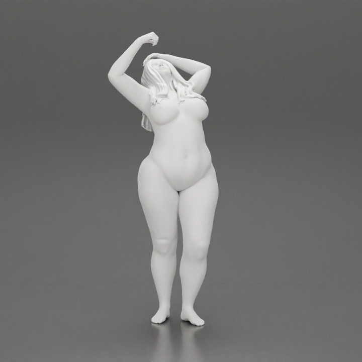 naked Fat girl taking shower image