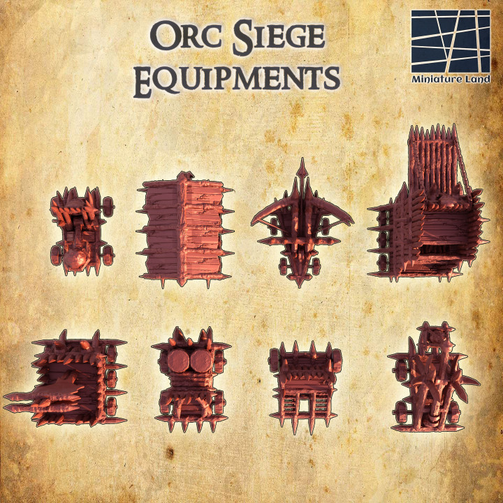 Orc Siege Weapons - Tabletop Terrain - 28 MM image