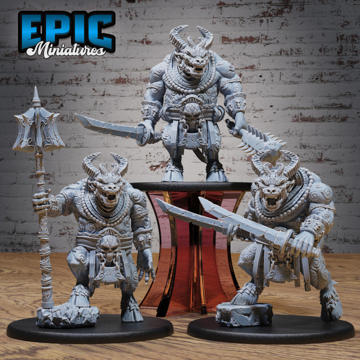 Onyx Statue Demon Set / Evil Minion Statuette / Gargoyle / Hell Spawn / Demonic Army Warrior / Devil Guard / Abyss Encounter image