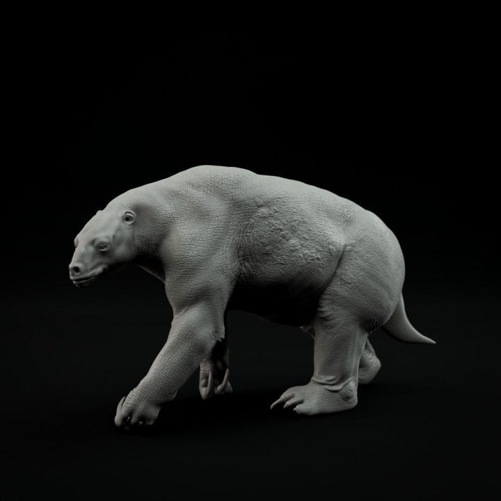 Eremotherium walking 1-35 scale pre-supported prehistoric animal image
