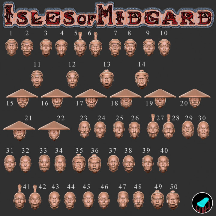 IoM N'Aldaan - Ashigaru - Heads Pack #1