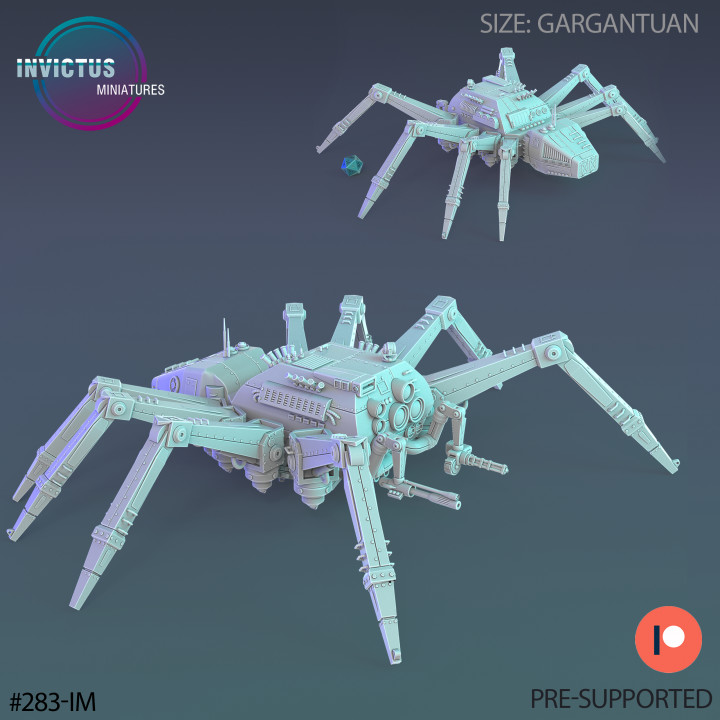 All Terrain Spider Mech / Space Crawler / Cosmic Predator Arachnid / Alien War Technology Beast / Cyberpunk Machine / Invasion Army / Battle Robot / Trooper Attack / Sci-Fi Encounter