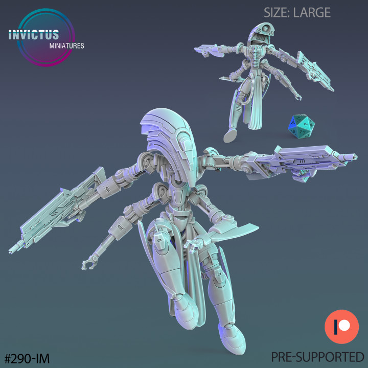 3D Printable Assassin Droid Jumping / Cyborg Scout / Skeleton Soldier ...