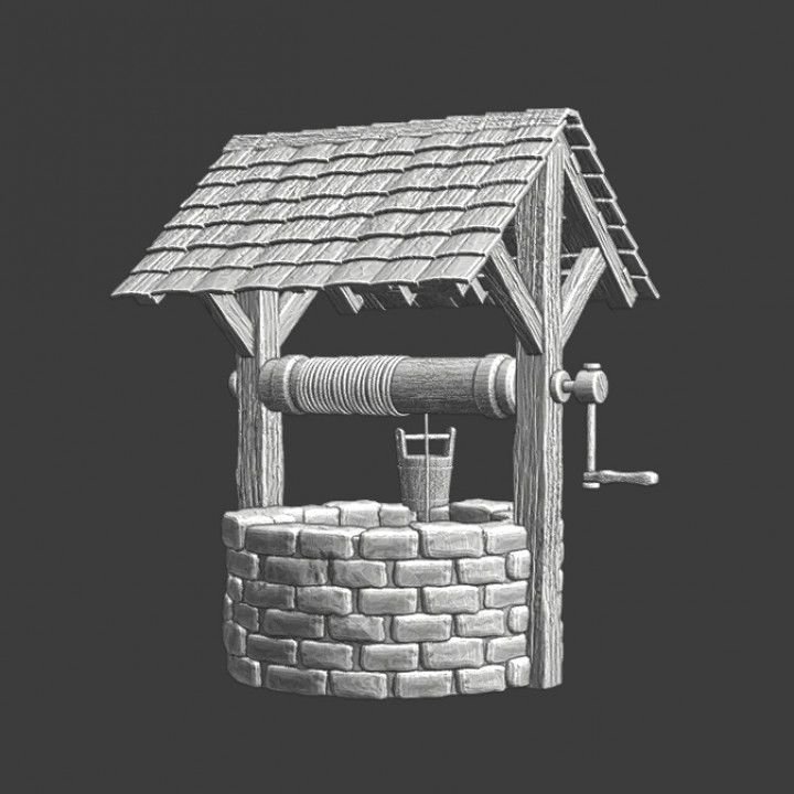 Wargaming props - Medieval well with roof