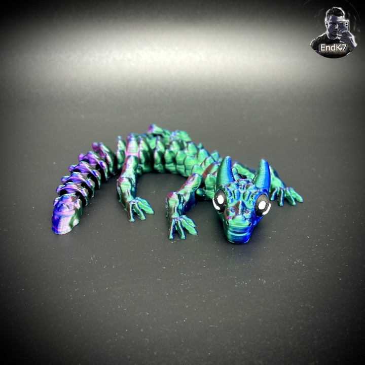 Baby Bull Dragon - Flexi - Print in Place - No Supports - Fantasy image