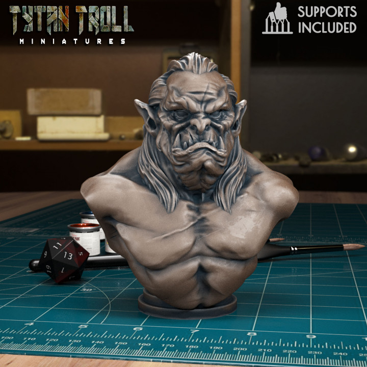 Orc Bust 01 [Pre-supported]