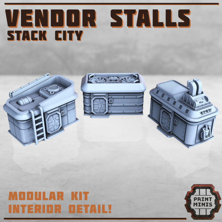 Market Vendor Stalls (interior details) x3 image