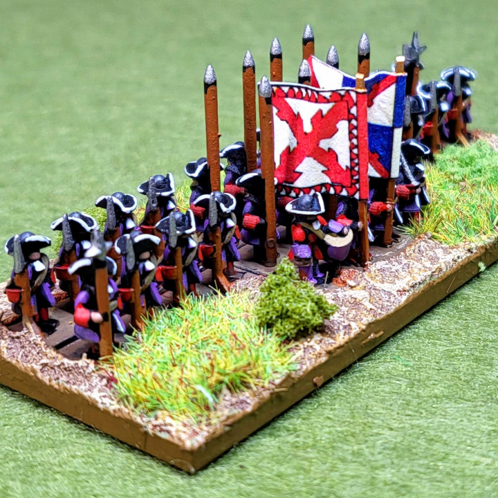 6mm late 17thCentury infantry “order arms” image