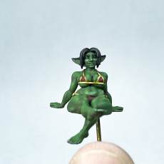 Picture of print of Camélia the goblin girl - Sitting "noodle stopper" figure Bikini variant