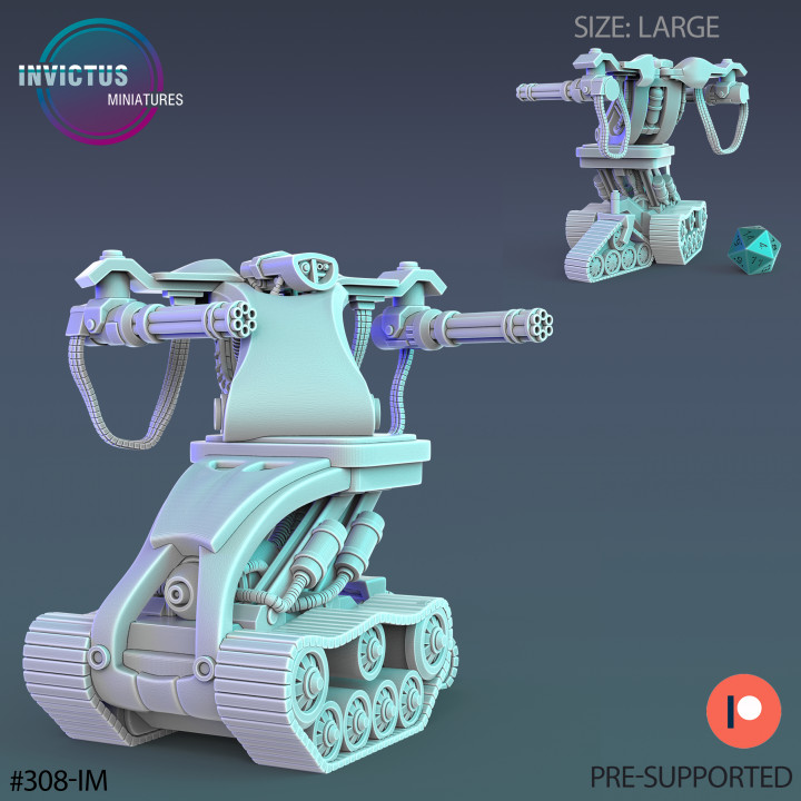 Turret Automaton / Infantry Machine / Evil Cyborg Scout / Space War Construct / Steampunk Battle Robot / Invasion Army / Cyberpunk Droid / Sci-Fi Encounter image