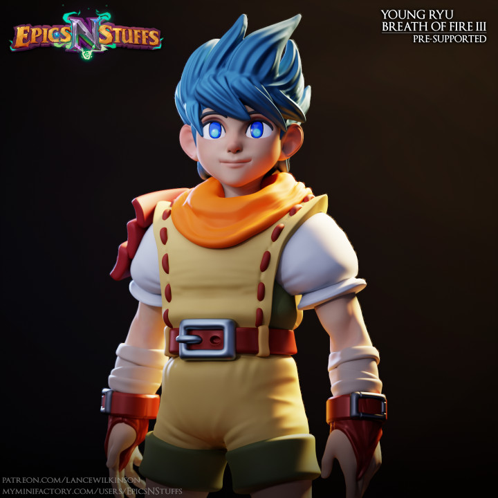 Young Ryu, Breath of Fire III Miniature, Pre-Supported image