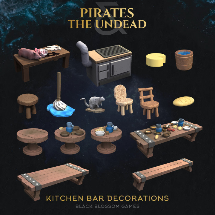UT02D01 Pirate Kitchen Decorations :: UMC 02 Pirates vs the Undead :: Black Blossom Games image