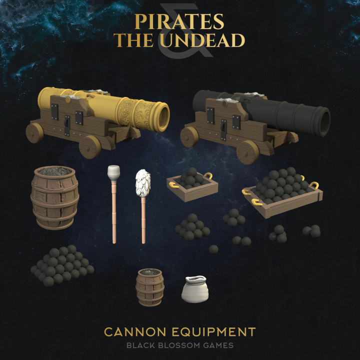 UT02D01 Pirate Cannon Decorations :: UMC 02 Pirates vs the Undead :: Black Blossom Games image